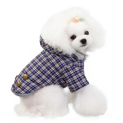 China Wholesale Viable Outdoor Winter Dog Clothes Fashion Plaid Cotton Coat Pet Warm Jacket for sale