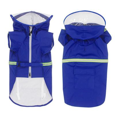 China New Arrival Sustainable Pet Apparel Raincoat Dog Clothes Plus Size Dog Raincoat With Reflective Stripes Dog Raincoat for sale