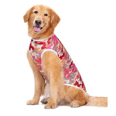 China Viable Wholesale Luxury Printing Pet Dog Clothes Large Dog Clothes Camouflage Breathable Dog Vest Sun-protective Apparel For Fat Large Dogs for sale