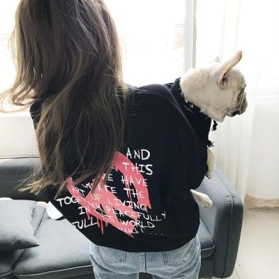 China 2020 Spring Autumn Girl Viable T-shirt Korea Style Matching Dog And Human Pet Clothes For Bichon Kitty Dogs Hoodies for sale