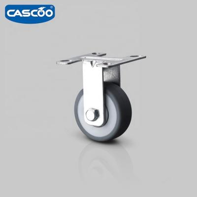 China CASCOO Fixed Fixed 95A Thermoplastic Rubber Caster With Single Ball Bearing For Small Light Duty Carts for sale