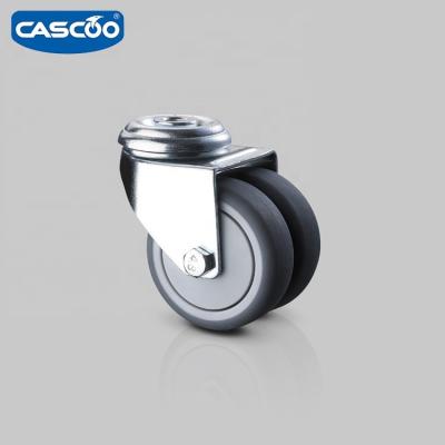 China Excellent resistance.etc CASCOO 75mm swivel and bearing twin wheels swivel TPR caster with single ball bearing for indoor trolley caster for sale