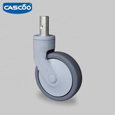 China PIVOT CASCOO 125mm Swivel Stem TPR Medical Caster Caster for Medical Trolley for sale