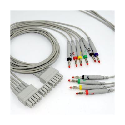 China 3.0 Mortara Banana Plug Round Wire EKG Cable For Medical Health Services for sale