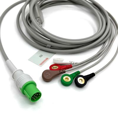 China GE Helige 10 Pin ECG Monitor Cable For Medical Accessories 0.9m Size for sale