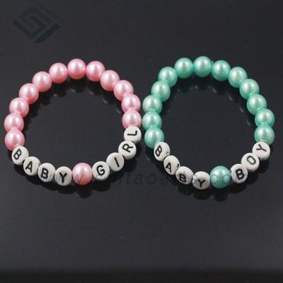 China Custom bead charm bead bracelet, baby boy and baby letter new design bead bracelet bracelet for sale