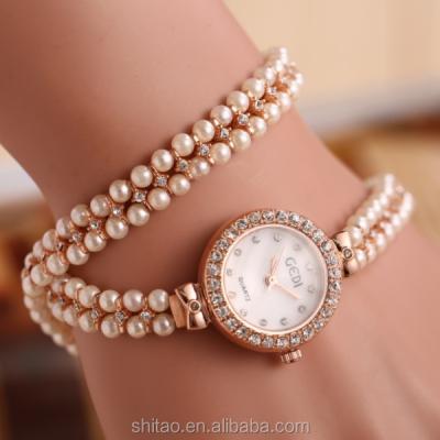 China Wholesale Yiwu natural pearl bracelet watch bracelet watch, high saling superior graduate pearl bracelet watch for sale