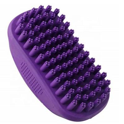 China Sustainable Pet Bath Massage Brush Great Tool Grooming Shampoo Massaging Dogs Cats Short Long Hair Soft Rubber Bristle for sale