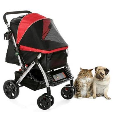 China Sustainable Rover Premium Heavy Duty Dog /Pet Pet Walker Travel Cart with Zipperless Entry/Rubber Tires Reversible Handlebar for Pets for sale