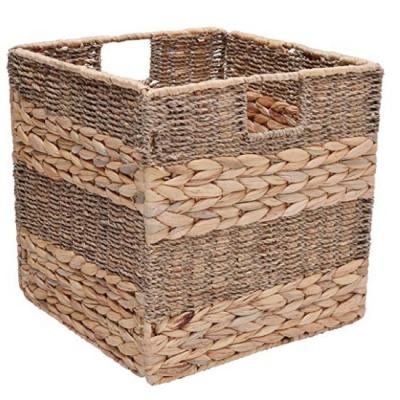 China Viable Hand - Woven Hyacinth Seagrass Basket Foldable Wicker Large 11.8 Storage Basket 1Pack Gift Extra Liners 11.8