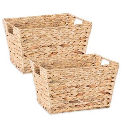 China Viable Natural Water Hyacinth Storage Grass Basket for sale