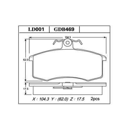 China Car Brake System Wholesales CAR DISC BRAKE PADS FOR LADA GDB469 WEVER / KAMINO ASBESTOS FREE for sale