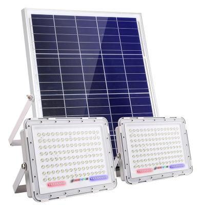 China High Quality Solar Powered Floodlight 200w 300w 400wLed Remote Solar Slim Outdoor Solar Flood Light Garden Flood Light for sale