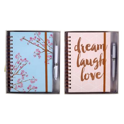 China 2020 newcomers spiral spring notebook A5 school of spiral hardcover book printing spiral notebook wholesale with pen for sale