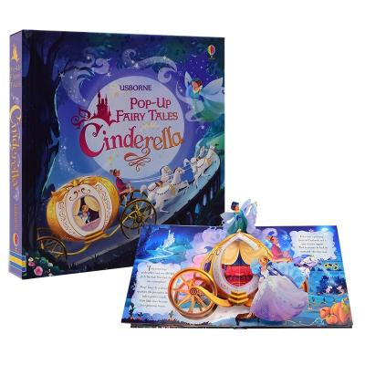 China Scratch Paper Art Fairy Tale Cinderella English Flap 3D Picture Books Children Kids Reading Book Educational Print for sale