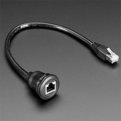 China UHF Radio RJ45 30cm Round Ethernet Panel Mount Extension Cable for sale