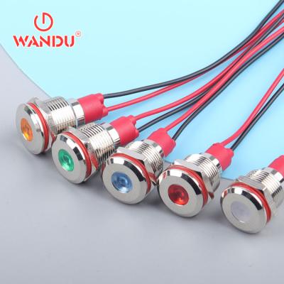 China Copper Plating (Nickel) /Aluminum Oxide WD12L Series Signal Lamp, Pilot Light, Indicator 12mm Metal Lamp Indicator for sale