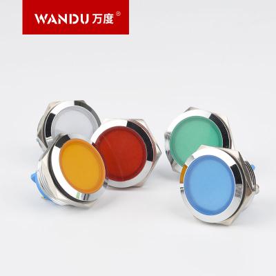 China Sports Stadiums WD Lamp LED Pilot Light Metal 22mm With Welding Pin 12V24V36V220V White Red Green Yellow Blue Shell Brass Color Chrome Chrome for sale