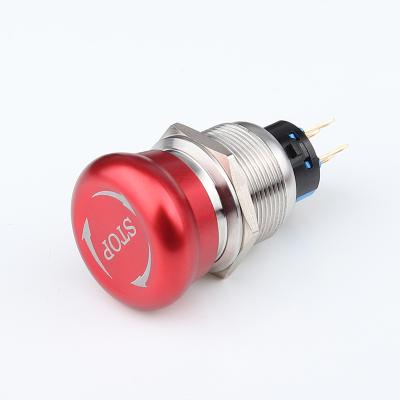 China Main Function of Stainless Steel Metal Emergency Stop 22MM Self-Locking Red Mushroom 1no1nc/2no2nc Emergency Stop 1no1nc/2no2nc for sale