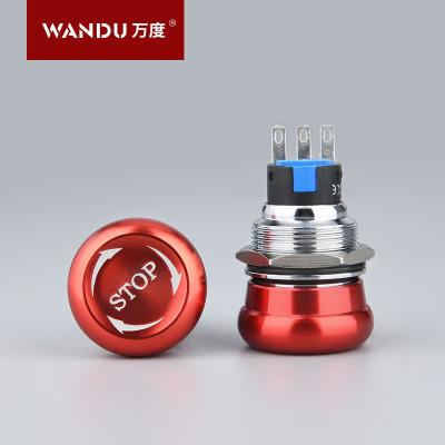 China Stainless Steel Metal Emergency Stop Switch WD 19mm/22mm Mushroom 1NO1NC/2NO2NC Mushroom 1NO1NC/2NO2NC Main Emergency Stop IP65 for sale