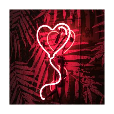 China Other Real Heart Balloon Decoration Neon Light Signs Custom Glass Wall Decor Neon Lights for sale