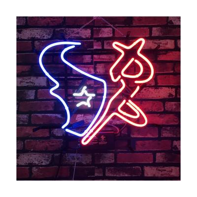 China Durable Custom Office Decoration Cow Real Glass Neon Light Signs Wall Decor for sale