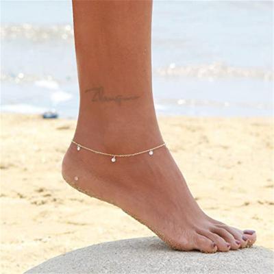 China Stainless Steel Tassel Crystal Charm Multilayer Anklet Summer Beach Vacation Punk Hot Selling Sparkle Jewelry for sale