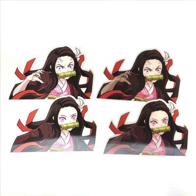 China Low Price Anime Peeker Decorative Popular Japanese Anime Sticker 3d Anime 3d Sticker Lenticular Sticker Gift for sale