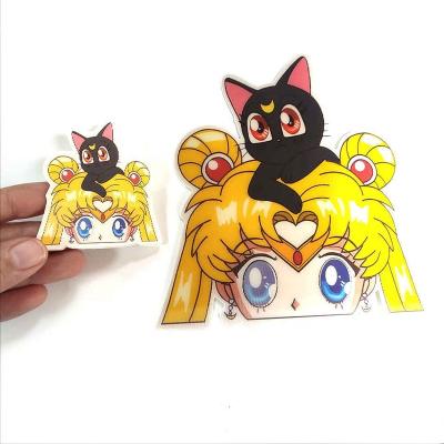 China Decorative Sticker Customize Design High Quality 45 in Anime Lenticular Stickers Stock 3D Cartoon Motion Waterproof Lenticular Sticker for sale