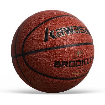 China Basketball Game Training Low Price Adults Brown Basketballs Leather Outdoor Size 7 Ball for sale