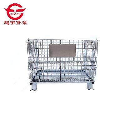 China Manufacturer Custom Steel Storage Cage Folding Metal Iron Wheels Warehouse or Home Cage for sale