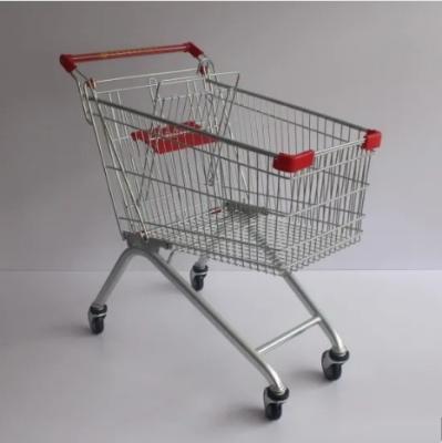 China 60L 80L 100L PU wheel type metal supermarket shopping trolley for sale