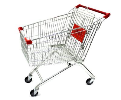 China European style PU wheel shopping trolley hand push trolley for supermarket for sale