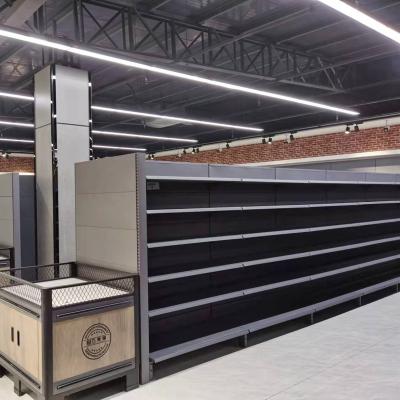 China Designable Metal Display Supermarket Shelves Steel Grocery Gondola Supermarket Shelf zu verkaufen