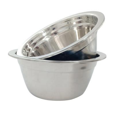 China Viable round deep kitchen salad bowl sink 201 stainless steel factory direct household food basin for sale