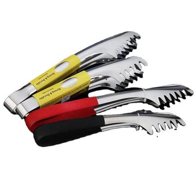 China Viable Color Handle 9 Inch Tongs Fruit Food Stainless Steel Kitchen Accessories for sale