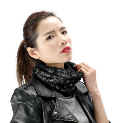 China Keep Warm Black Warm Tube Scarf Fleece Cuff Paisley Neck Warmer Recycler for sale