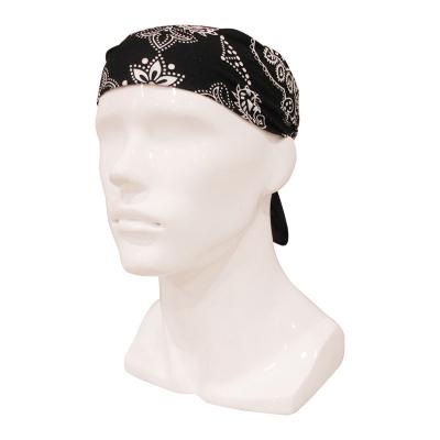 China DecorateÂ   JS Headwear Black Paisley Fabric Cotton Square Neck Scarf for sale