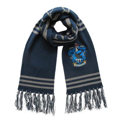 China Football Knitted Scarf Embroidered Custom Long Jacquard Fabric Scarf for sale