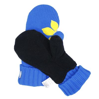 China Plain Embroidery Patch Gloves Shear Winter Mittens For Kids for sale