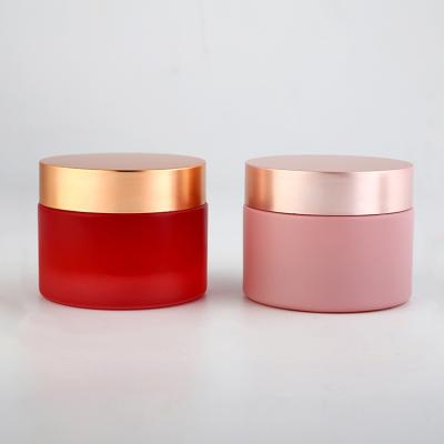 China Exquisite 50g personal care cream glass jar for cosmetic jar from china manufacture frosted jar for sale