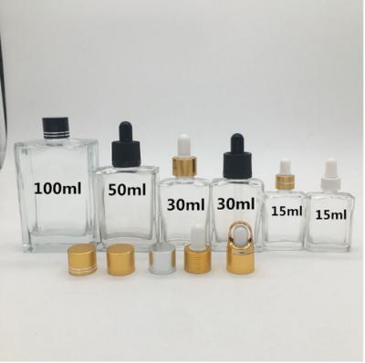 China Personal Care 30 50 100ml Essential Oil/Serum Glass Packaging Empty Cosmetic Dropper Bottle With Dropper Cap, Customized Color And Printing for sale