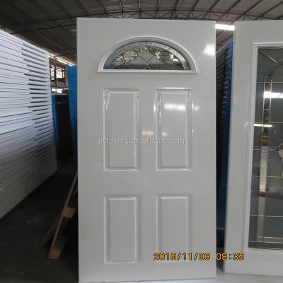 China Swing wood edge steel panel doors, poly foam steel door with cheap price, cheap wrought iron doors for sale