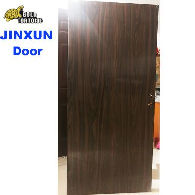 China Israeli Interior Steel Door Flush Pattern in Modern Brown Color for sale