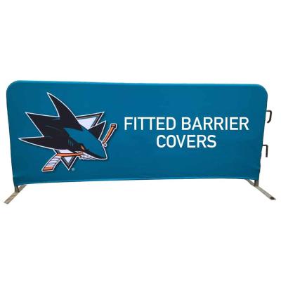 China Advertising Waterproof Crowd Control Barrier Cover Barricade Cover Custom PVC Vinyl Outdoor Barrier Display Banners for sale