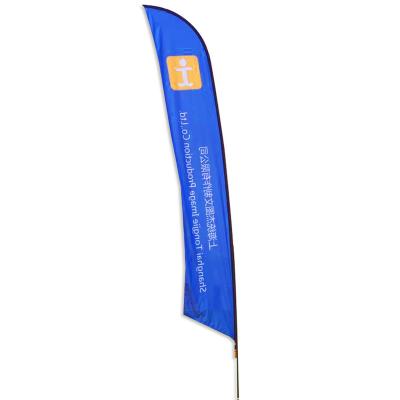 China Health Care Institute Large Scale Blade Wind Wing Flying Advertising Display Feather Flag With Custom Logo for sale