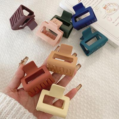 China Hair claw Custom Logo Square Small Flat Fall Claw Clip Wholesales Matte Hair Claw Clips Nonslip French Matte Claw Clip for Women for sale