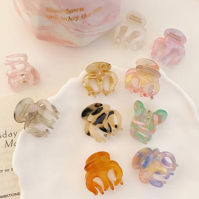 China Hair claw Wave Cellulose Acetate Octopus Hair Claw Custom Logo Baby Kids Women Hair Accessories Claw Clip Small Mini Hair Clips Girls for sale