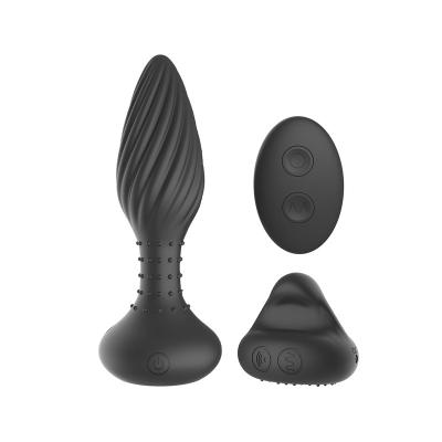 China popular tapered barbed radio wireless remote control 10 butt remote control waterproof anal plug 10-Vibration frequency vibration design for prostate massage for sale