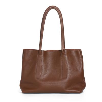 China Retro Vintage British Private Label Style Vegan Genuine Leather Shopping Handbags Ladies Tote Bag for sale